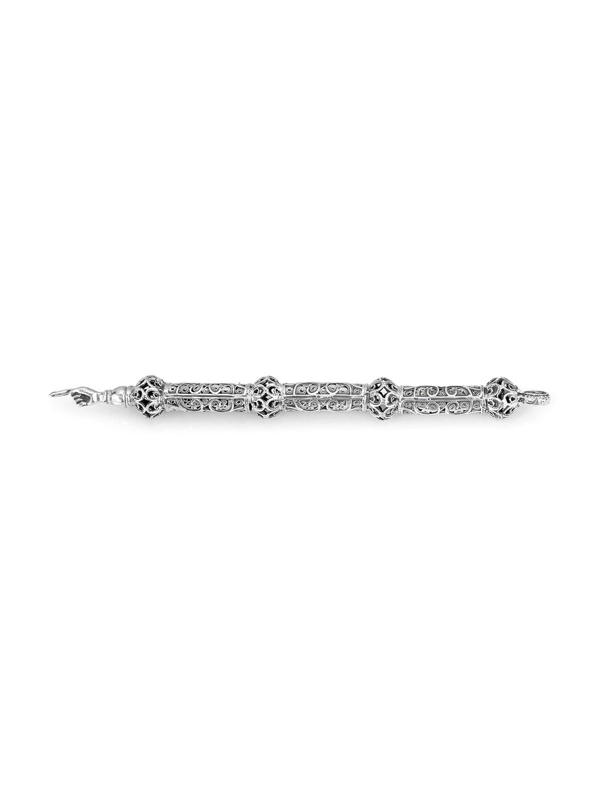 Traditional Yemenite Art Handcrafted Sterling Silver Torah Pointer Wit